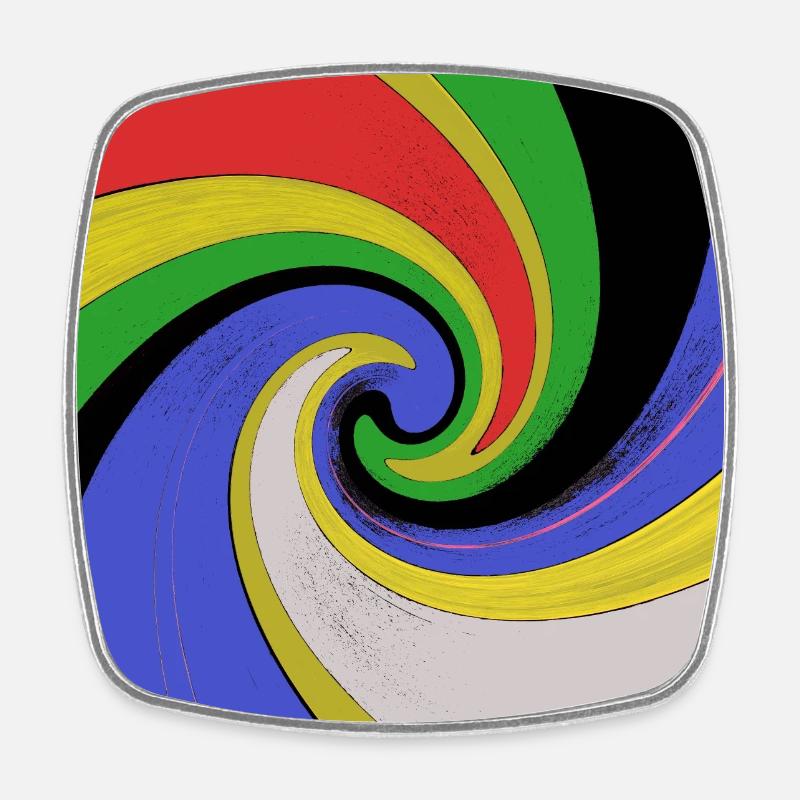 Vortex Pop Art100 - Viereckiger Kühlschrankmagnet - Weiß