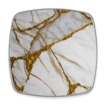 Marbling white-gold marble stone texture - Square fridge magnet - white - Front