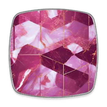 Rosarot Gold Marmor Textur Geometrisch - Viereckiger Kühlschrankmagnet - Weiß - Vorne
