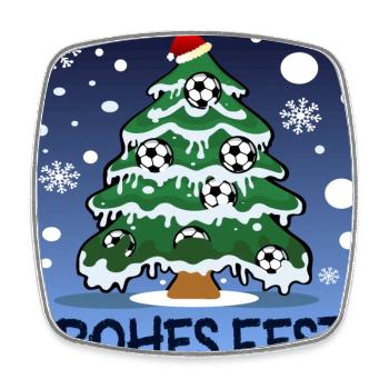 FROHES FEST - WEIHNACHTEN FUßBALL - Viereckiger Kühlschrankmagnet - Weiß - Vorne