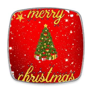 Frohe Weihnachten Version 2 - Viereckiger Kühlschrankmagnet - Weiß - Vorne