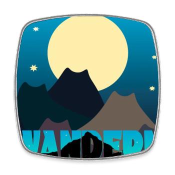 Katzen Landschaft - Vollmond - Wandern - Viereckiger Kühlschrankmagnet - Weiß - Vorne