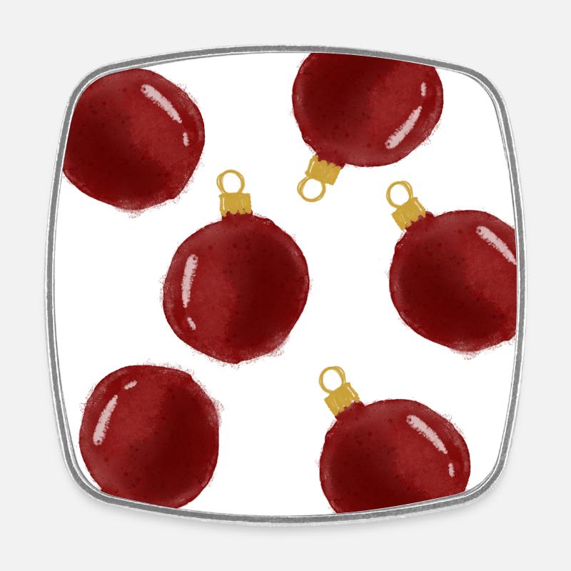 Christmas tree baubles. - Square fridge magnet - white