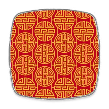 Chinesisches Muster - Viereckiger Kühlschrankmagnet - Weiß - Vorne