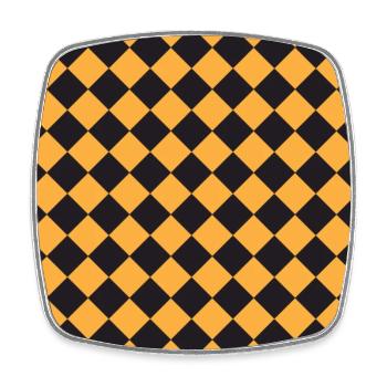Colorful Pattern Black Orange Rhomboid Design - Square fridge magnet - white - Front