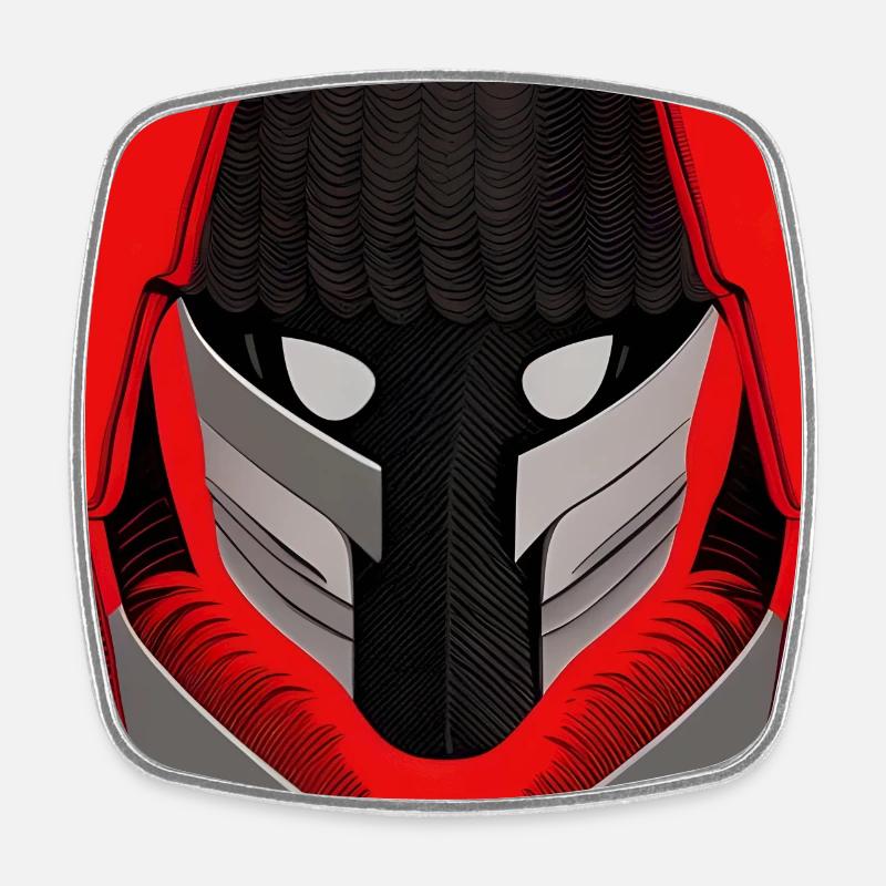 Anime character in a mask - Square fridge magnet - white