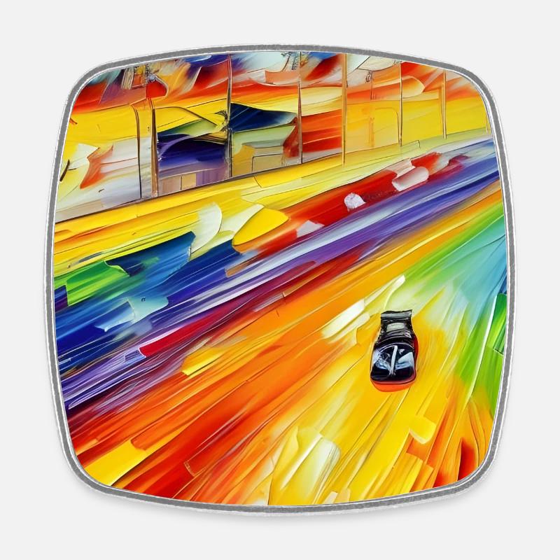 Race car paint - Square fridge magnet - white