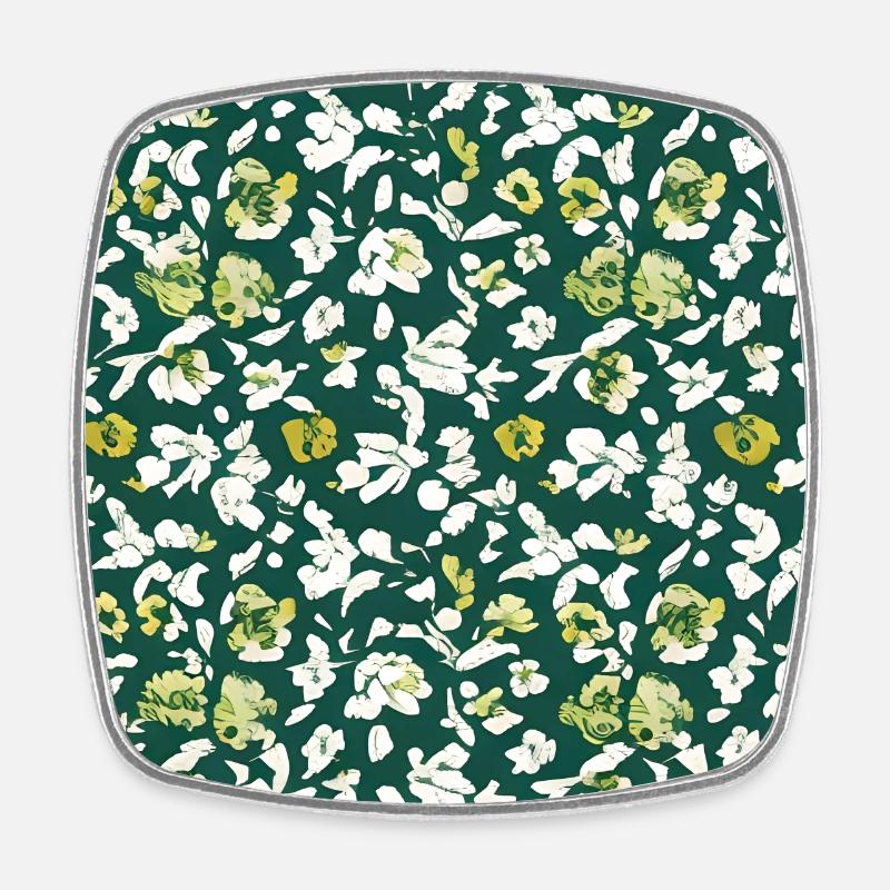 Floral patterns - Square fridge magnet - white
