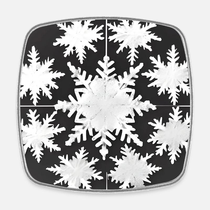 Conception de flocons de neige - Magnet carré - blanc