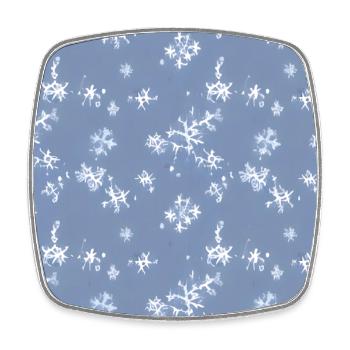 Snow pattern on a blue background - Square fridge magnet - white - Front