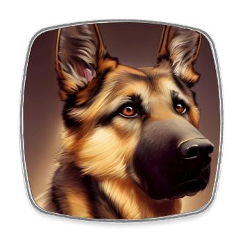 Deutscher Schäferhund - Viereckiger Kühlschrankmagnet - Weiß - Vorne