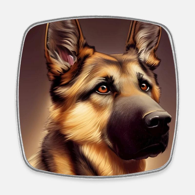 German Shepherd - Square fridge magnet - white