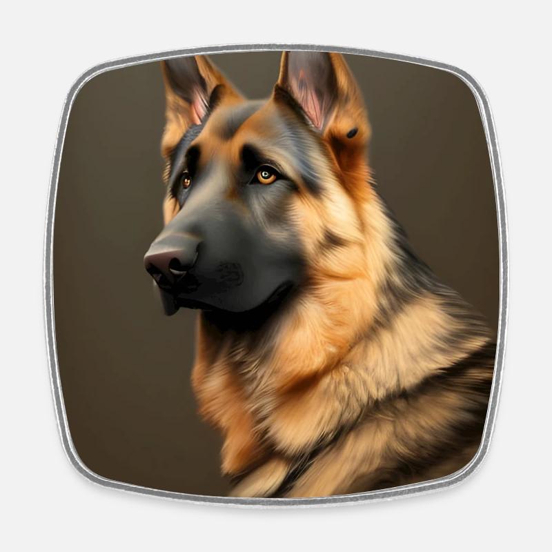 German Shepherd love - Square fridge magnet - white