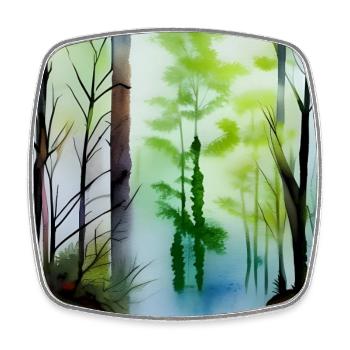 Forest image art - Square fridge magnet - white - Front