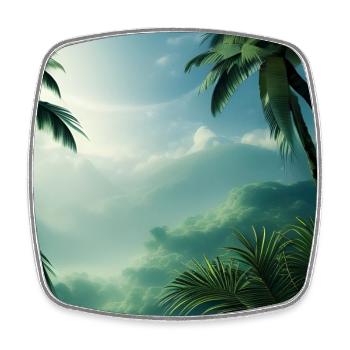 Palmier vacances nature - Magnet carré - blanc - Devant