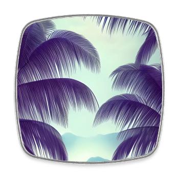 Art des feuilles de palmier - Magnet carré - blanc - Devant
