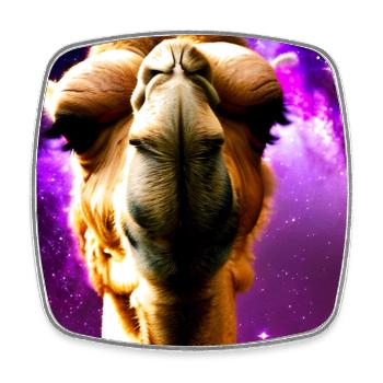 Dromedary Head - Camel - Square fridge magnet - white - Front