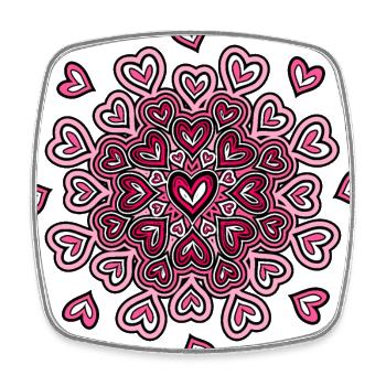 Mandala - Hearts for your loved one - Square fridge magnet - white - Front