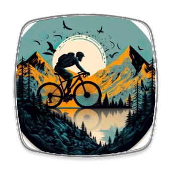 Mountainbike BMX MTB Fahrrad Street Trial Outdoor - Viereckiger Kühlschrankmagnet - Weiß - Vorne