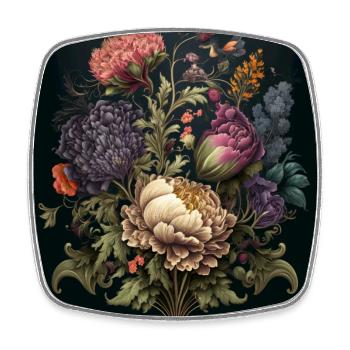 Floral Design 17 - Viereckiger Kühlschrankmagnet - Weiß - Vorne