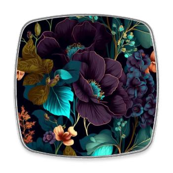 Floral Design 9 - Viereckiger Kühlschrankmagnet - Weiß - Vorne