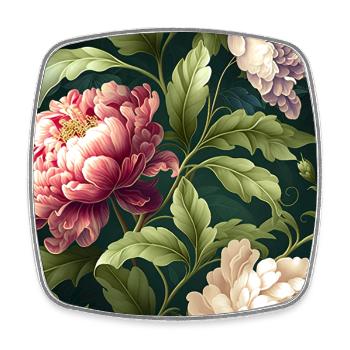Floral Design 13 - Viereckiger Kühlschrankmagnet - Weiß - Vorne