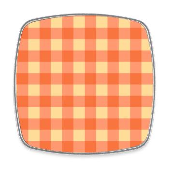Motif à carreaux Buffalo rétro des années 70 en jaune orangé - Magnet carré - blanc - Devant