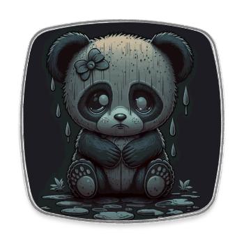 niedlicher trauriger Panda - Viereckiger Kühlschrankmagnet - Weiß - Vorne