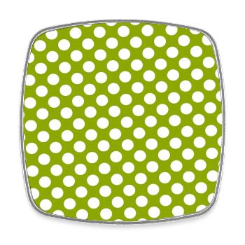 Polka dot green background dot pattern green - Square fridge magnet - white - Front