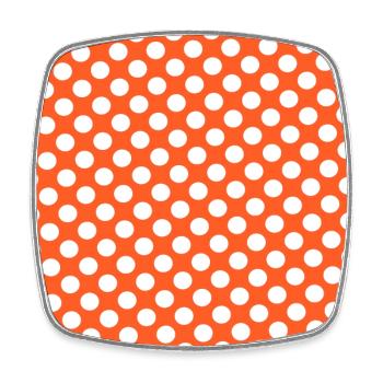 orangenes Polka dot Hintergrund Punktemuster - Viereckiger Kühlschrankmagnet - Weiß - Vorne