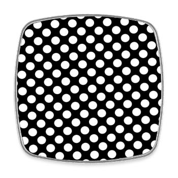 Motif de points de fond noir et blanc à pois - Magnet carré - blanc - Devant