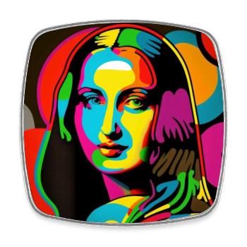 Portait Pop-Art - Viereckiger Kühlschrankmagnet - Weiß - Vorne