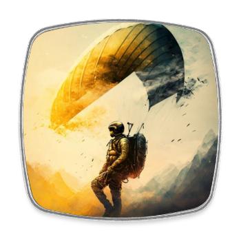 creative and cool paraglider, sport of the skies - Square fridge magnet - white - Front