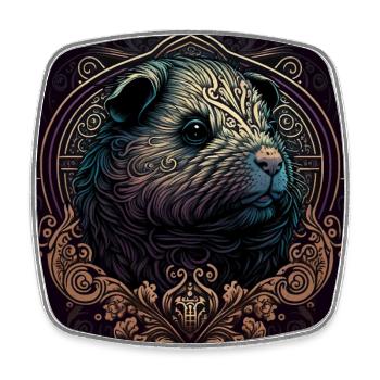 Cochons d’Inde avec ornements - Magnet carré - blanc - Devant