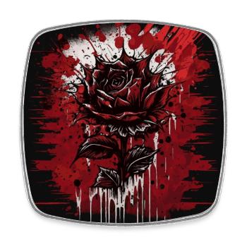 Dark Red Rose - Viereckiger Kühlschrankmagnet - Weiß - Vorne