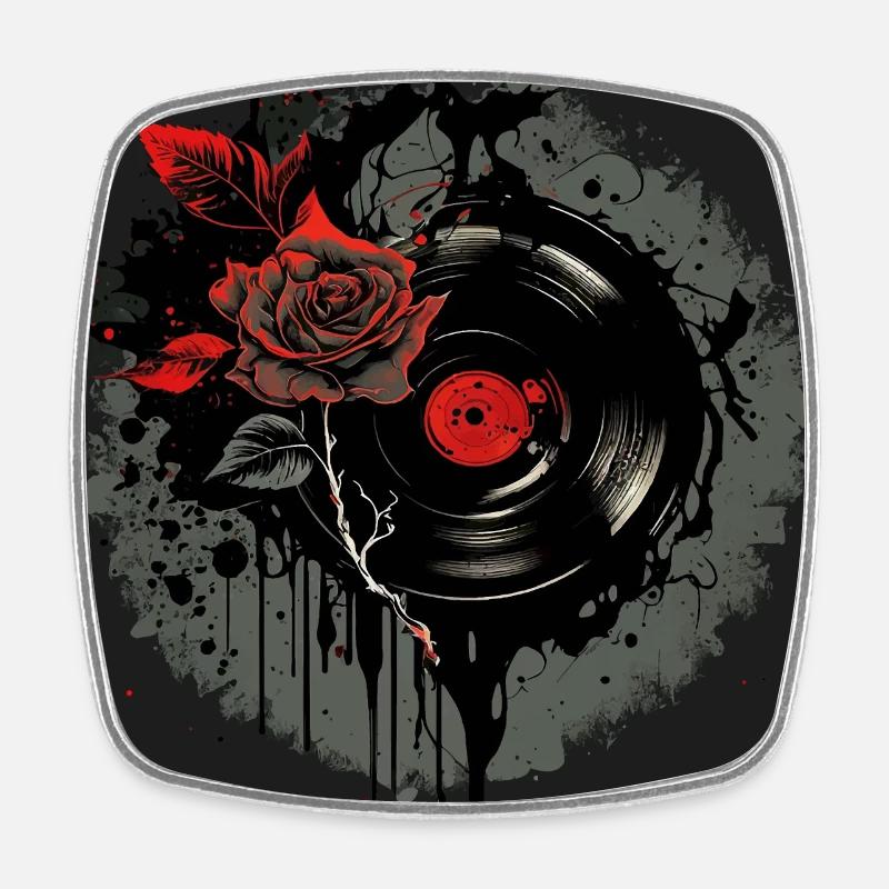 Record Collector - Square fridge magnet - white