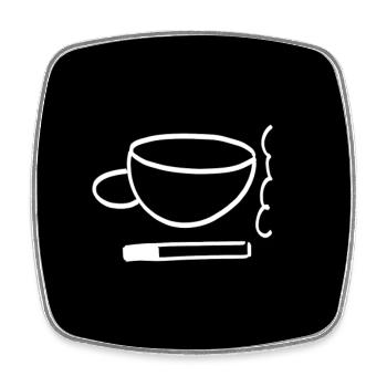 Kaffee und Zigarette - just coffee and cigarette - Viereckiger Kühlschrankmagnet - Weiß - Vorne