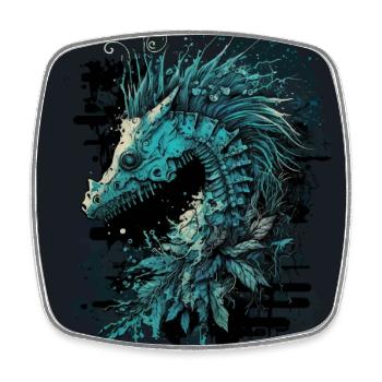 Crinchy Seahorse - Square fridge magnet - white - Front
