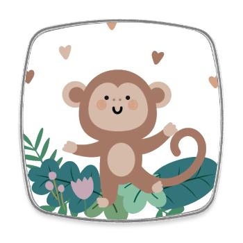 Dancing monkey in the jungle | Boho Safari Tour - Square fridge magnet - white - Front