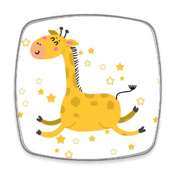 Giraffe mit Sternen | Modern | Boho-Style Kinder - Viereckiger Kühlschrankmagnet - Weiß - Vorne
