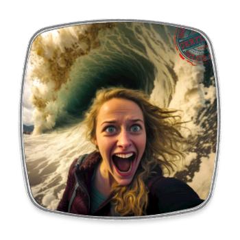 Stefie Selfie Addict zertifiziert - Viereckiger Kühlschrankmagnet - Weiß - Vorne