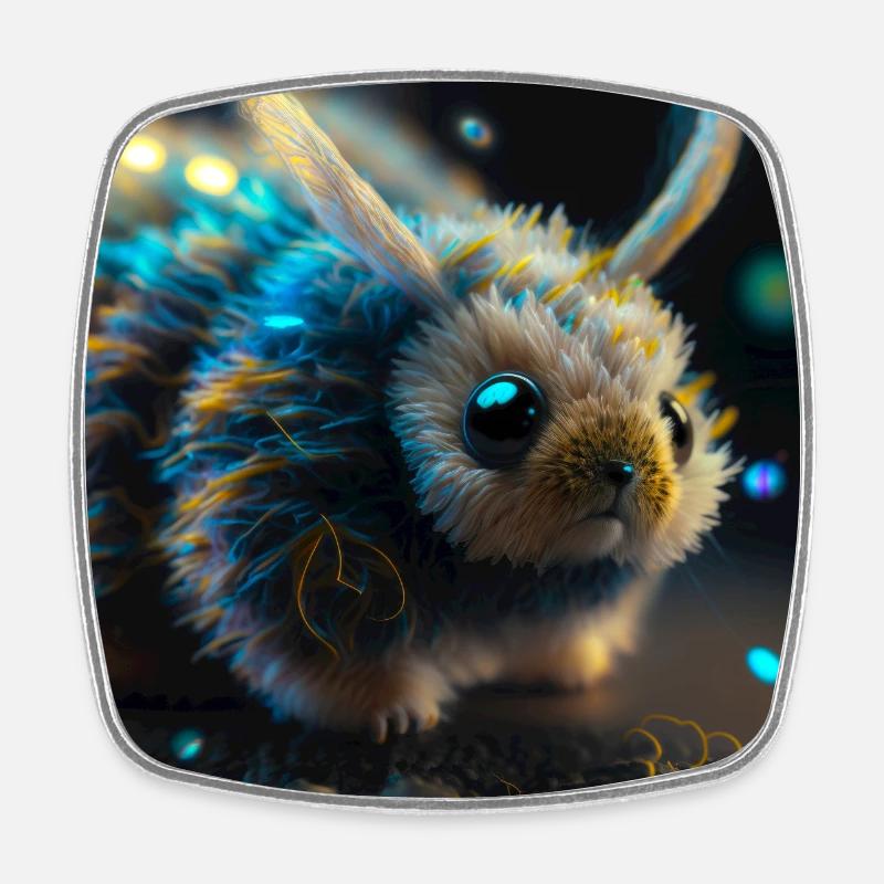 Photo macro creature 04 - Square fridge magnet - white