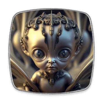 Photo macro creature 13 - Square fridge magnet - white - Front