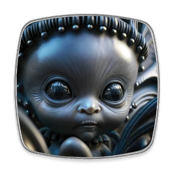 Photo macro creature 12 - Square fridge magnet - white - Front