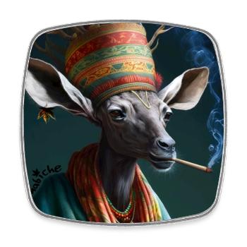 Cannabiche 01 with - Square fridge magnet - white - Front