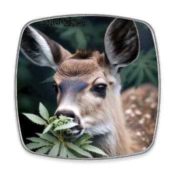 Cannabiche 07 with typo - Square fridge magnet - white - Front