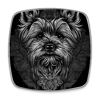 Yorkshire Terrier - Square fridge magnet - white - Front