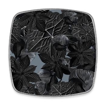 Feuilles monochromes sur fond bleu - Magnet carré - blanc - Devant
