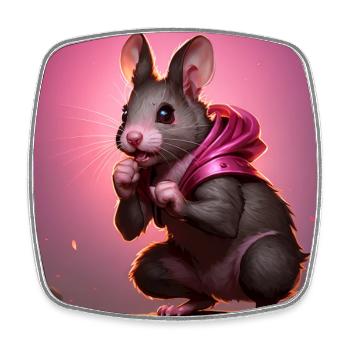 Fantasy Rodent Warrior Artwork pour Kids Fancy Rat - Magnet carré - blanc - Devant