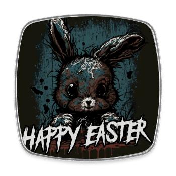 Happy Creepy Easter - Square fridge magnet - white - Front